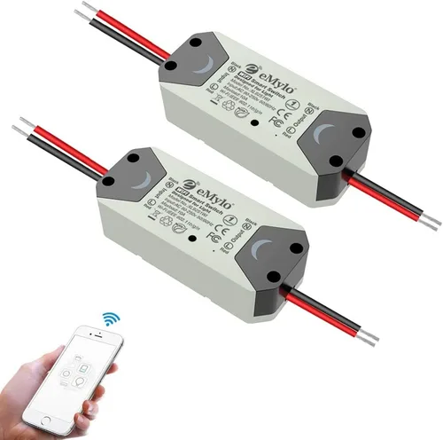 Vista 9 de Interruptor inteligente WiFi eMylo Interruptor de luz de relé inalámbrico, módulo de control remoto Tuya, interruptor temporizador de automatización