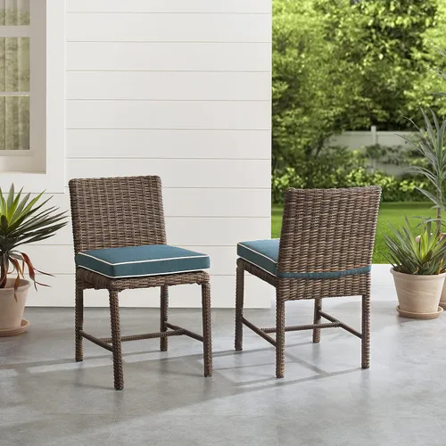 Vista 5 de Crosley Furniture Bradenton - Juego de 2 sillas para exteriores, sillas de mimbre para patio, terraza, patio trasero, color marrón desgastado