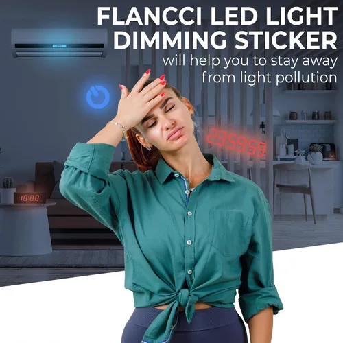 Vista 4 de FLANCCI Adhesivos de bloqueo de luz LED, filtros de atenuación de luz, (2 hojas), hojas de atenuación para enrutadores, cubiertas LED opacas