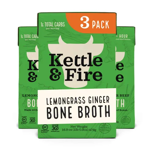 Vista 14 de Kettle and Fire Classic - Caldo de hueso de ternera, aprobado por Keto, Paleo, y Whole 30, sin gluten, alto en proteínas y colágeno, paquete de 4