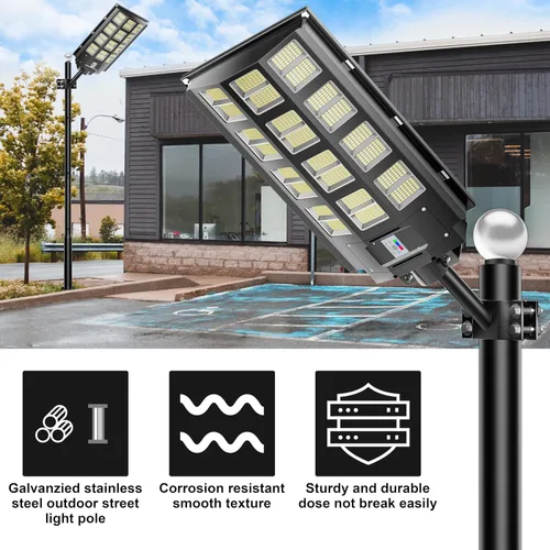 Vista 2 de Poste de luz de calle de 13 pies de alto, poste de lámpara de calle para luces al aire libre, poste de luz solar de calle accesorio para patio