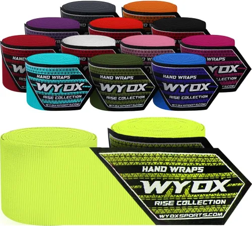 Vista 11 de WYOX Gel Boxing Hand Wraps for Men Women – Elasticated Padded Long Wrist Straps Cotton & Nylon Blend for Muay Thai MMA, Kickboxing, BJJ Combat