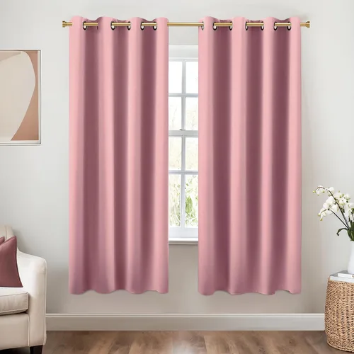 Vista 76 de KOUFALL Cortinas de Baño Aqua para Ventana, Juego de 2 Paneles Decoración Costera Cortinas Cortas Opacas para Ventana Pequeña de Cocina Puerta