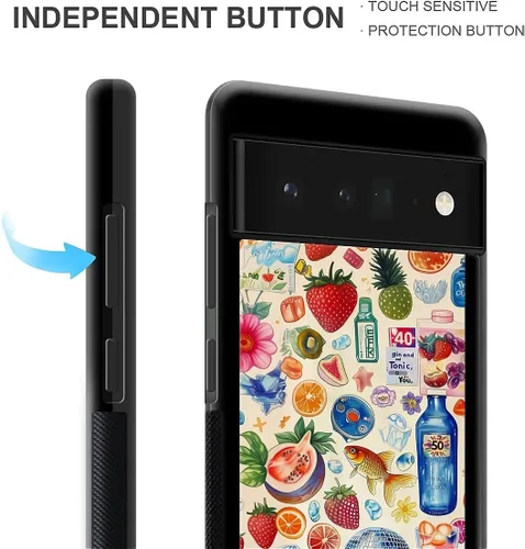 Vista 1526 de Compatible con Google Pixel 4A 5G Mobile Case Creative Acrylic Panel trasero Silicona Protección Grip especialmente diseñado para Google Pixel 4A 5G