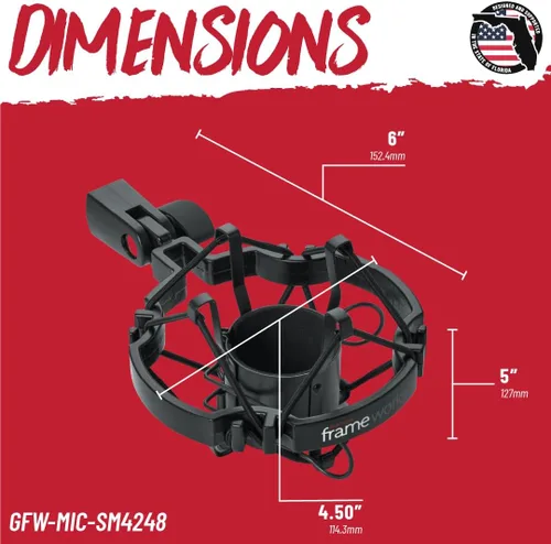 Vista 6 de Gator Frameworks GFW-MIC-SM4248 - Soporte universal para micrófonos de 42 a 1.890 in de diámetro