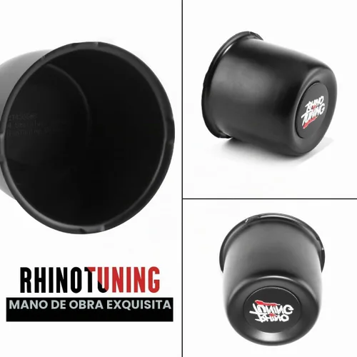 Vista 6 de RTRHINOTUNING Tapas centrales de rueda de 3.31 pulgadas de acero inoxidable que se empujan a través, tapas de cubo de remolque negras para camión