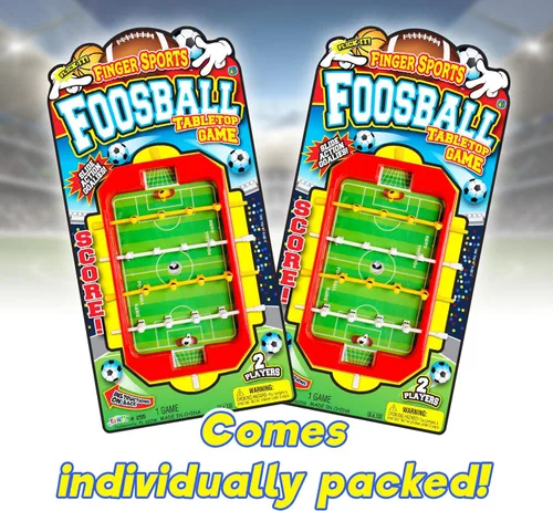 Vista 6 de JA-RU Mini Foosball Table (1 Toy) Mini Arcade Tabletop Soccer & Football Party Favors. Portable Handheld Games for Kids & Office Desk Toys. 255-1s