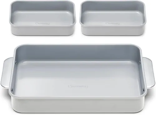 Vista 32 de Caraway Molde rectangular pequeño antiadherente de 9" x 6.5", no tóxico, sin PTFE ni PFOA, núcleo de acero aluminizado, bandeja para hornear