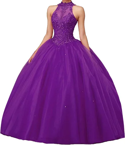 Vista 34 de QXMYOO Vestido de Gala de Quinceañera Sweet 16 Fiesta de Graduación Vestido de Princesa para Adolescentes Negro (Style1-Black)