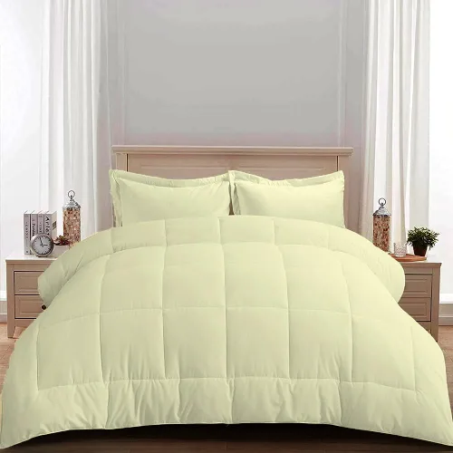 Vista 12 de Edredón 100% algodón egipcio de 500 GSM, súper suave, relleno alternativo de plumón con 2 fundas de almohada, colección de insertos para clima frío