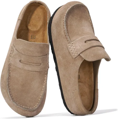 Vista 12 de Project Cloud – Zuecos estilo mocasín para mujer de cuero 100% auténtico, con espuma viscoelástica, resistentes al agua, tipo slip-on