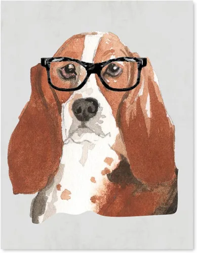 Vista 40 de Andaz Press Póster impreso para pared de perro, 8.5 x 11 pulgadas, Bulldog inglés con gafas negras, 1 paquete, regalo de cumpleaños de Navidad, sin