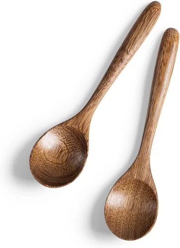 Vista 22 de 2 PCS Cucharas de Madera para Miel, Cucharas de Madera Pequeñas de 6.7 Pulgadas - Excelentes para Té, Café y Sopa, Pequeño Juego de Cucharas de Mesa