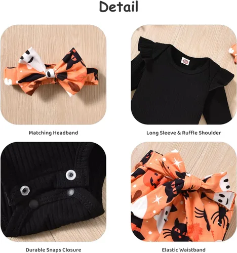Vista 234 de Aalizzwell Conjunto de mameluco acanalado para bebé recién nacido prematuro para otoño e invierno