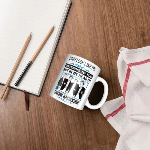 Vista 5 de Barbershop Quartet In My Head I'm Singing Barbershop Singer - Taza de café de 11 oz