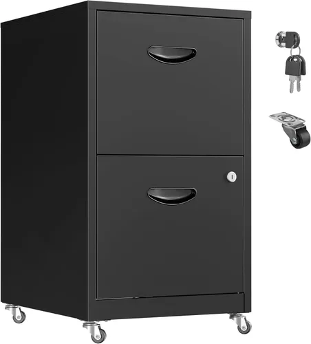 Vista 10 de Gabinete de archivo de 2 cajones, archivadores verticales del Negro