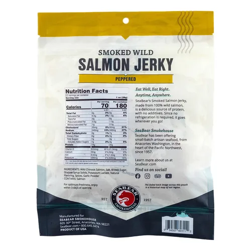 Vista 2 de SeaBear - Cecina de salmón salvaje ahumado - Pimienta - 2.5 oz