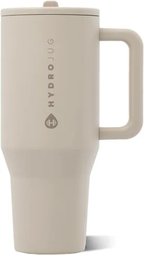 Vista 17 de HydroJug Traveler - Botella de agua de 40 onzas con asa y pajita abatible - Cabe en portavasos, vaso resistente a fugas - Reutilizable, aislado