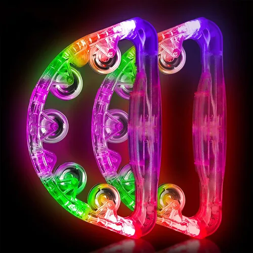 Vista 11 de Aywewii Pandereta LED – Juguetes sensoriales iluminados para niños con autismo y necesidades especiales, instrumento musical para niños pequeños