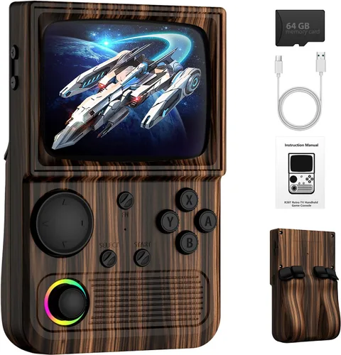 Vista 17 de R36T - Consola de juegos de mano retro, consola de juegos retro portátil con pantalla inspirada en CRT de 3.5 pulgadas, clásicos Arcade de 3500 mAh
