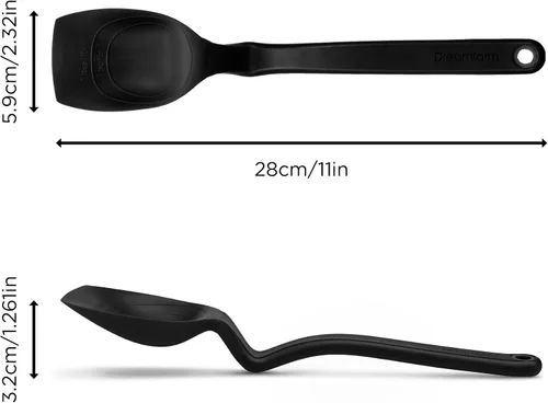 Vista 2 de Dreamfarm Supoon - Cuchara de cocina antiadherente para raspar silicona, para servir, mide 0.2 fl oz de cucharadita y 0.5 fl oz de cucharada, 11