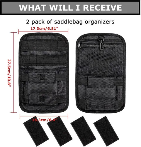 Vista 6 de PSLER Organizadores de alforjas, bolsas internas para sillín pequeñas, bolsas organizadoras para vehículos, motocicletas, bicicletas, paquetes de 2