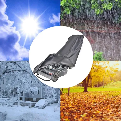 Vista 5 de Amberr Funda para cortacésped, resistente al agua 600D, cubierta para cortacésped, cubierta impermeable para cortacésped, protección completa contra