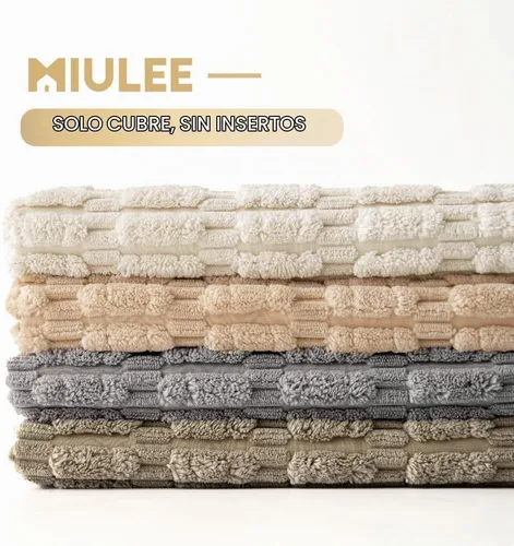 Vista 6 de MIULEE - Paquete de 4 fundas de almohada decorativas de pana suave, 18 x 18 pulgadas, para sofá, sala de estar, sillón y cama, decoración rústica
