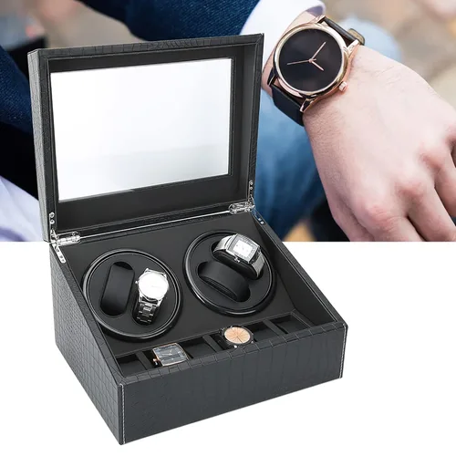 Vista 3 de Automatic Watch Winder Men Watch Display Storage Box Home Storage Box Shop Men Watches Watch, Rotating Automatic Watch Box Cosmetic Display