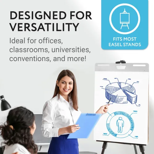 Vista 2 de IMPRESA Teacher Supplies - Almohadillas adhesivas para caballete, 25 x 30 pulgadas, color blanco, portátil, paquete de 5 (150 hojas), adhesivo