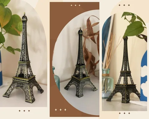 Vista 6 de DS. DISTINCTIVE STYLE Modelo de la Torre Eiffel Estatua Metálica de la Torre Eiffel Figura de Recuerdo, Bronce (15 cm)