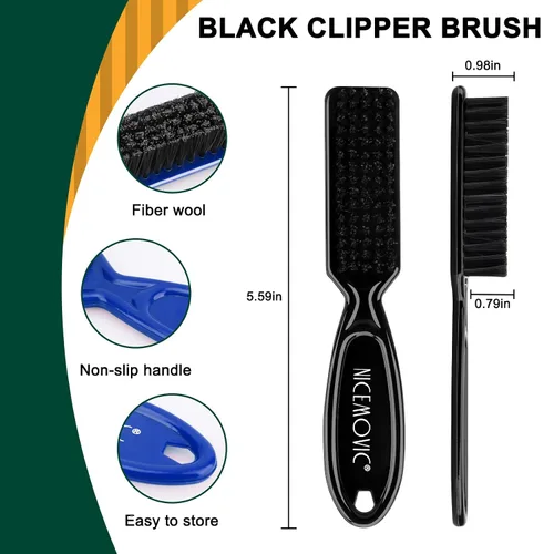 Vista 2 de NICEMOVIC 10 Piezas Cepillo de Limpieza para Cortapelos de Barbero, Suministros de Accesorios de Barbería, Juego a Granel de Mini Cepillo