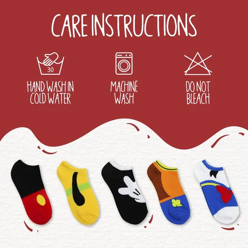 Vista 4 de Disney Mickey Mouse - Paquete de 5 calcetines para mujer
