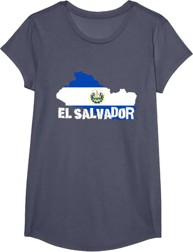 Vista 17 de Camiseta con la bandera de El Salvador, mapa de El Salvador, camiseta de Salvador para mujer, Negro