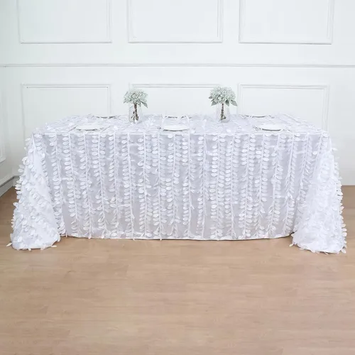 Vista 7 de TABLECLOTHSFACTORY - Mantel cuadrado de tela de tafetán de pétalos de hojas 3D de 54 pulgadas, color negro