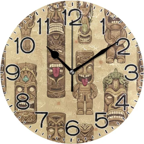 Vista 10 de ALAZA Reloj de pared cardenal de pájaro rojo de invierno, funciona con pilas, sin tictac, de cuarzo, analógico, rústico, rústico, reloj redondo