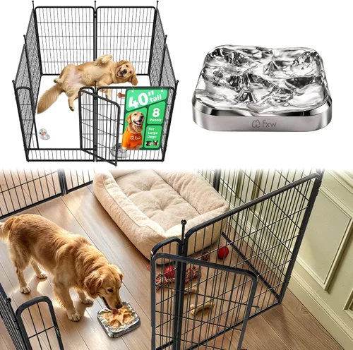 Vista 39 de FXW Rollick Unleashed Corral para Perros para Interiores, Patio, Campamento en RV, 24 pulgadas 4 Paneles para Perros Pequeños y Cachorros Negro