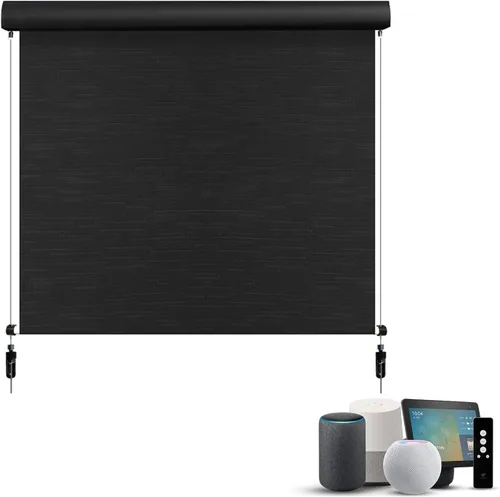 Vista 22 de SmartWings Persianas motorizadas para exteriores para patio, compatibles con materia, Homekit, Z-Wave, Alexa, Google, persianas enrollables 1% Beige