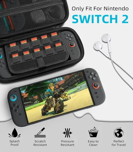 Vista 32 de TiMOVO Carrying Case for Nintendo Switch 2 (2025), Large Capacity Protective Hard Shell Portable Travel Case Pouch for Switch 2, with 10 Game Card