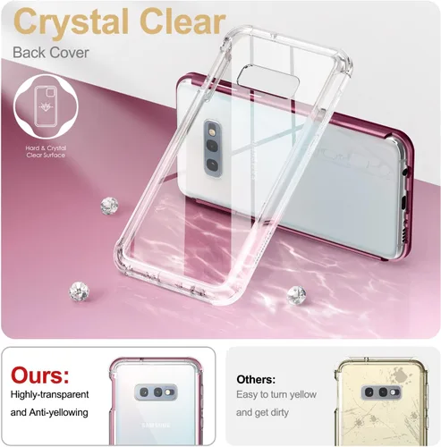 Vista 3 de SURITCH Funda transparente para Samsung Galaxy S10E (solo 5.8 pulgadas), [protector de pantalla integrado], protección de cuerpo completo, a prueba