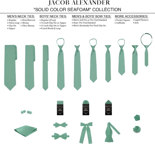Vista 97 de Jacob Alexander Corbata regular de los hombres de color sólido