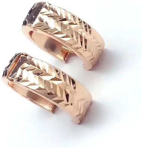 Vista 5 de SAGEKING 2024 New 585 Purple Gold Plated 14K Rose Gold Shiny Wide Face Earrings For Women New Chinese Style Fashion Exquisite Party Jewelry Fashion