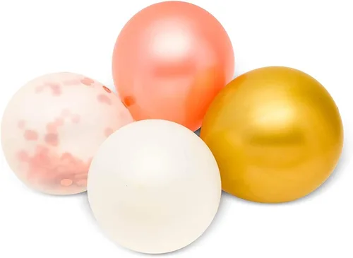 Vista 5 de Sparkle and Bash Kit de guirnalda de globos de oro rosa, juego de 33 piezas, globos de letras de feliz cumpleaños de aluminio, incluye cordel y kit