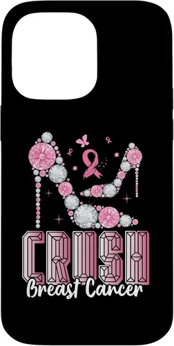 Vista 21 de iPhone 16 Crush Breast Cancer High Heels Bling Cancer Awareness Case