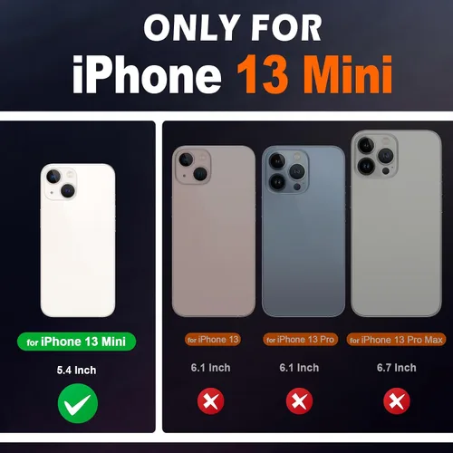 Vista 2 de SHIELDON - Funda tipo cartera de piel auténtica para iPhone 13 Mini de 5.4 pulgadas 2021, color negro Magnetic Closure, RFID Blocking, Credit Card