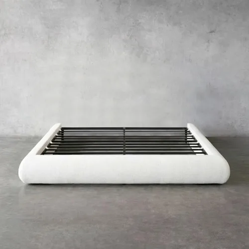Vista 6 de Cama redonda – Funda lavable con cremallera – Espuma suave tapizada de lino – Modular minimalista moderno – Media luna – Se vende por separado