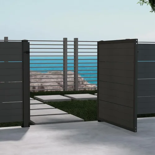 Vista 13 de Domi - Puerta de privacidad para exteriores, color blanco