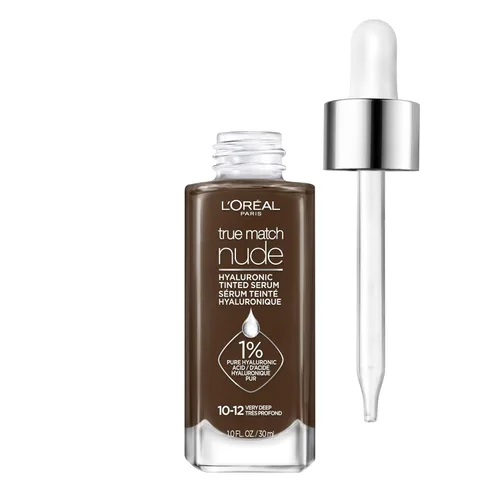 Vista 22 de L'Oreal Paris True Match Nude Hyaluronic Tinted Serum Foundation con 1% de ácido hialurónico, Cool Deep 7.5-8.5, 1 onza líquida