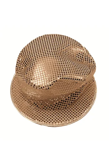 Vista 4 de Accesorio Sombrero de Copa Rojo con Lentejuelas para Adultos de 11 Pulgadas Multicolor