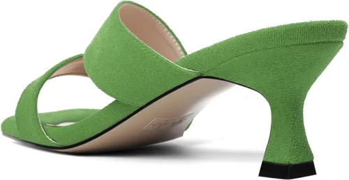 Vista 7 de Sandalias de tacón bajo para mujer, de gamuza sólida, puntera cuadrada, de 2 pulgadas